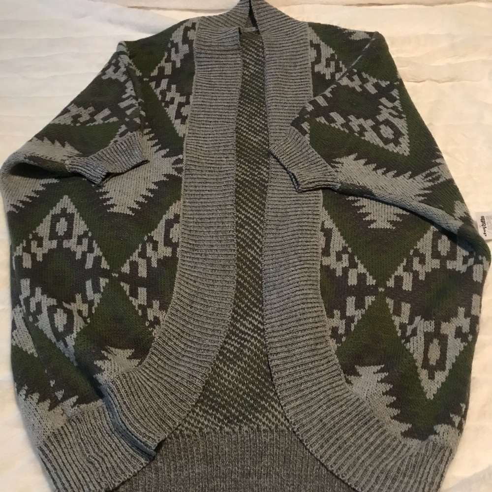 NWT Oversized sweater. Green and gray.
